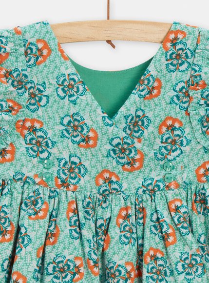 Βρεφικό Φόρεμα για Κορίτσια Green Flowers