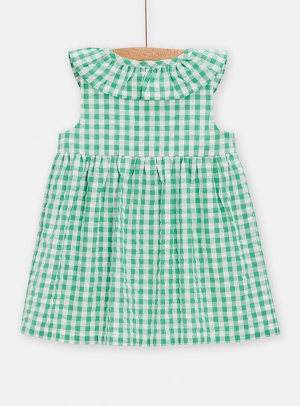 Βρεφικό Φόρεμα για Κορίτσια Green Checkered