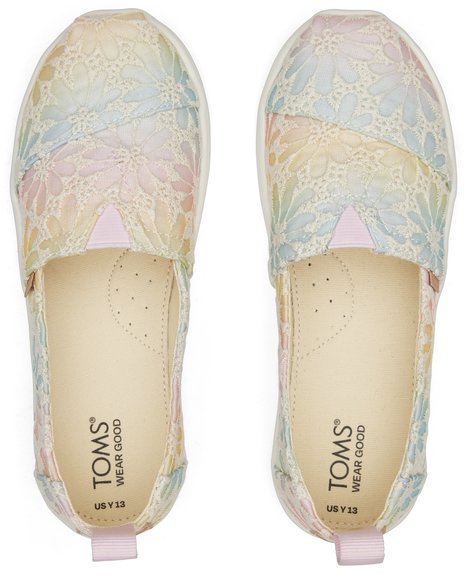 Παιδικά Παπούτσια TOMS για Κορίτσια Pink Ombre Floral Lace