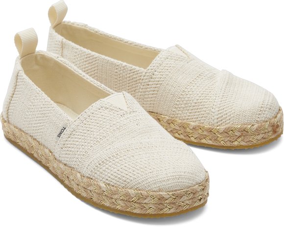 Παιδικά Παπούτσια TOMS για Κορίτσια Natural Undyed Metallic Linen Stripe