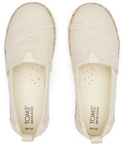 Παιδικά Παπούτσια TOMS για Κορίτσια Natural Undyed Metallic Linen Stripe