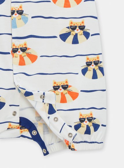 Βρεφική Πυτζάμα για Αγόρια Cats on the Beach - ΛΕΥΚΟ φωτογραφία
