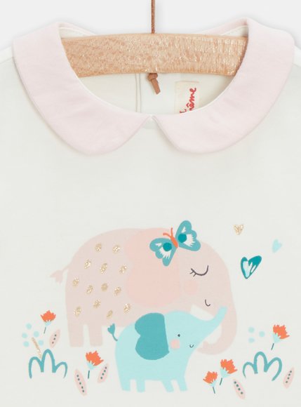 Βρεφικό Κορμάκι για Κορίτσια Elephants - ΕΚΡΟΥ φωτογραφία