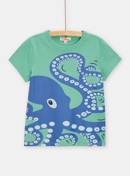 Παιδική Μπλούζα για Αγόρια Green Octopus