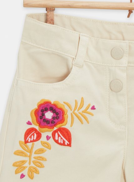 Παιδικό Σορτς για Κορίτσια Creme Flowers