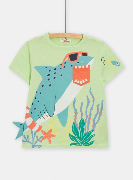 DPAM Παιδική Μπλούζα για Αγόρια Cool Shark - ΠΡΑΣΙΝΟ