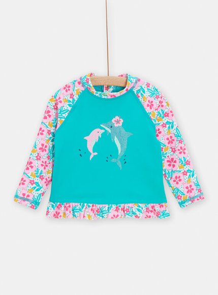 Βρεφική Αντηλιακή Μπλούζα για Κορίτσια Floral Dolphins