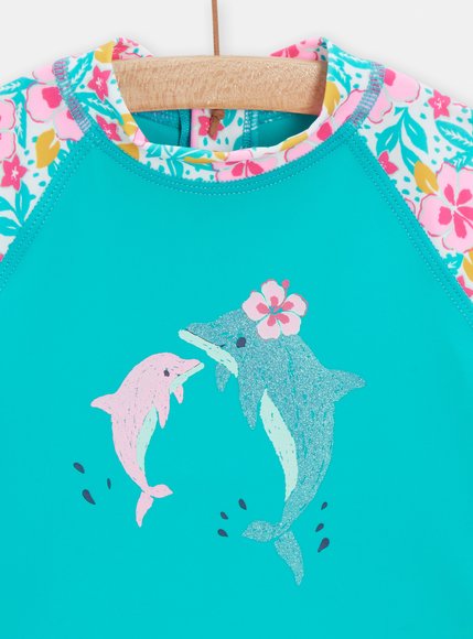 Βρεφική Αντηλιακή Μπλούζα για Κορίτσια Floral Dolphins