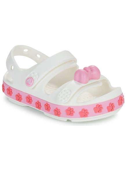 Crocs Crocband Cruiser Pet Sandal Βρεφικά Πέδιλα για Κορίτσια White (Μεγέθη 19-28)