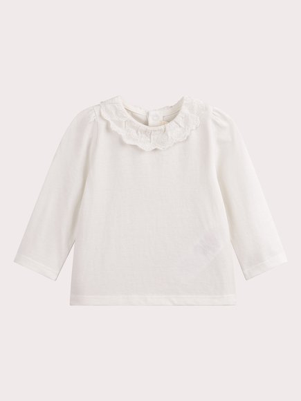 Βρεφική Μακρυμάνικη Μπλούζα για Κορίτσια Classy White