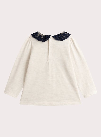 Βρεφική Μπλούζα για Κορίτσια Beige Lace