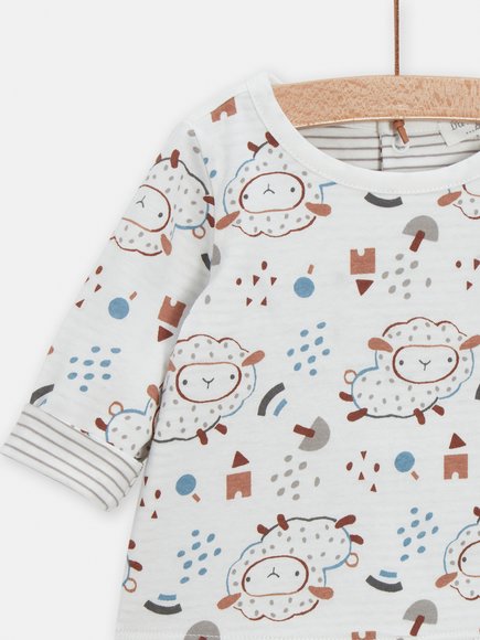 Βρεφικό Σετ για Αγόρια Happy Sheep - ΛΕΥΚΟ φωτογραφία