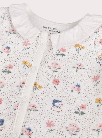 Βρεφικό Φορμάκι για Κορίτσια Dotted Flowers - ΛΕΥΚΟ φωτογραφία