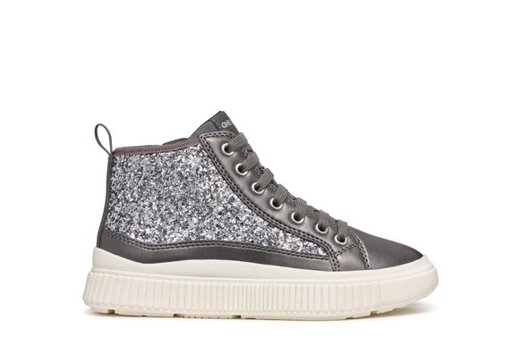 Παιδικά Παπούτσια Geox Laquinny για Κορίτσια Grey Sparkles (Μεγέθη 28-36)