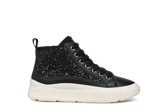 Παιδικά Παπούτσια Geox Laquinny για Κορίτσια Black Sparkles (Μεγέθη 28-36)