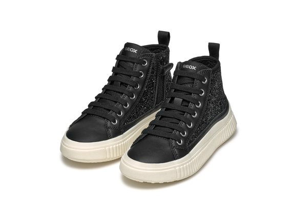 Παιδικά Παπούτσια Geox Laquinny για Κορίτσια Black Sparkles (Μεγέθη 28-36)