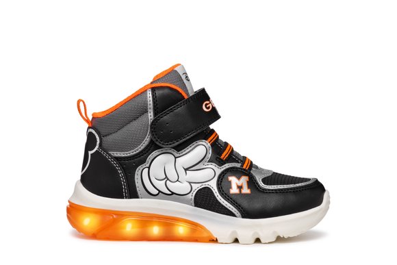 GEOX Παιδικά Παπούτσια Geox Ciberdron για Αγόρια Mickey Mouse (Μεγέθη 26-33) - ΜΑΥΡΟ