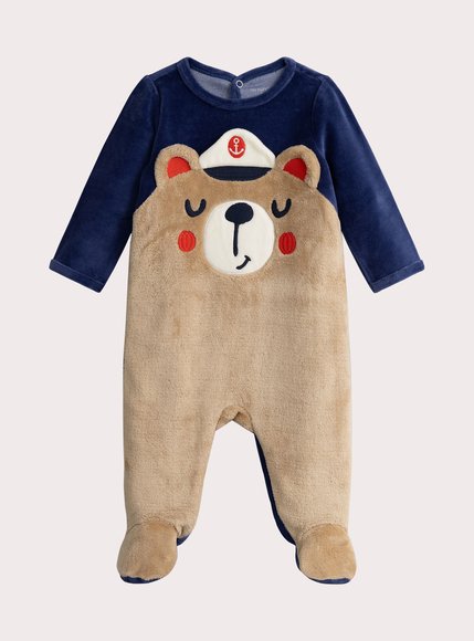 Βρεφική Ολόσωμη Πιτζάμα για Αγόρια Navy Bear