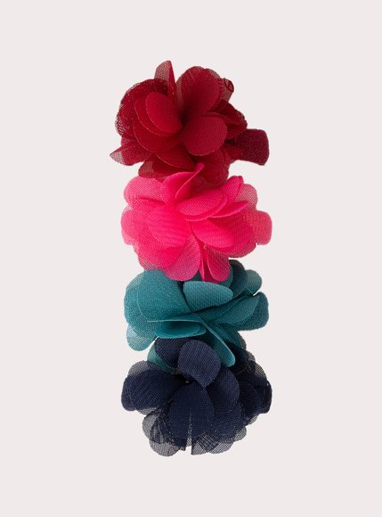 Σετ Παιδικά Λαστιχάκια για Κορίτσια Floral 4 τμχ