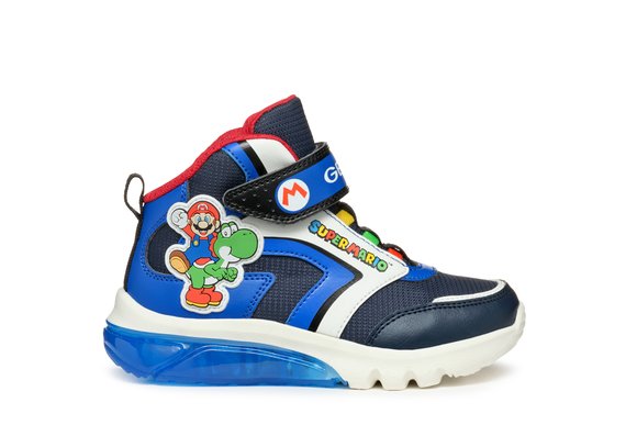 GEOX Παιδικά Παπούτσια Geox Ciberdron High για Αγόρια Super Mario (Μεγέθη 25-33) - ΜΠΛΕ