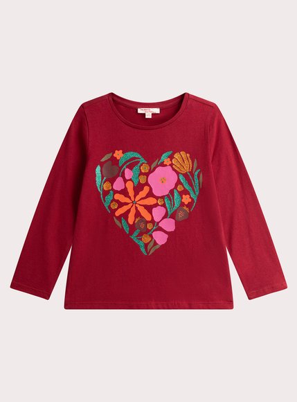 Παιδική Μπλούζα για Κορίτσια Red Flower Heart