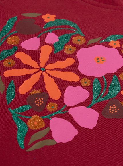 Παιδική Μπλούζα για Κορίτσια Red Flower Heart