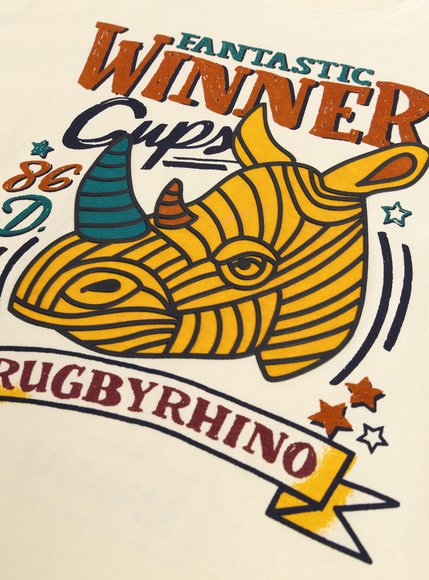 Παιδική Μπλούζα για Αγόρια Creme Rugbyrhino