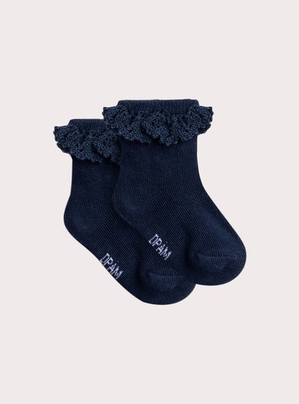 Βρεφικές Κάλτσες για Κορίτσια Navy Ruffled