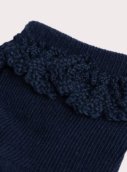 Βρεφικές Κάλτσες για Κορίτσια Navy Ruffled