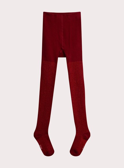 DPAM Παιδικό Καλσόν για Κορίτσια Ribbed Red - ΚΟΚΚΙΝΟ