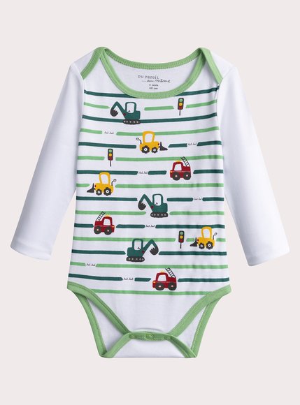 Σετ Βρεφικά Φορμάκια Green Vehicles 2 τμχ - ΛΕΥΚΟ φωτογραφία