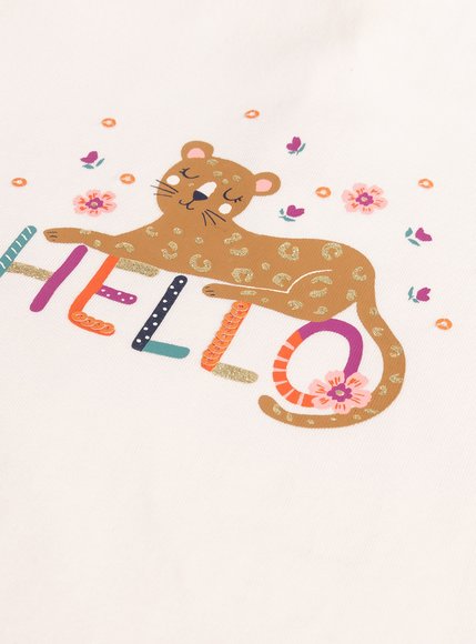 Βρεφική Μπλούζα για Κορίτσια Hello Leopard