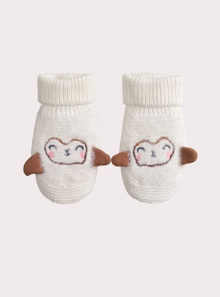 DPAM Βρεφικά Παπούτσια Αγκαλιάς Embroidered knitted (Μεγέθη 13-16) - ΛΕΥΚΟ