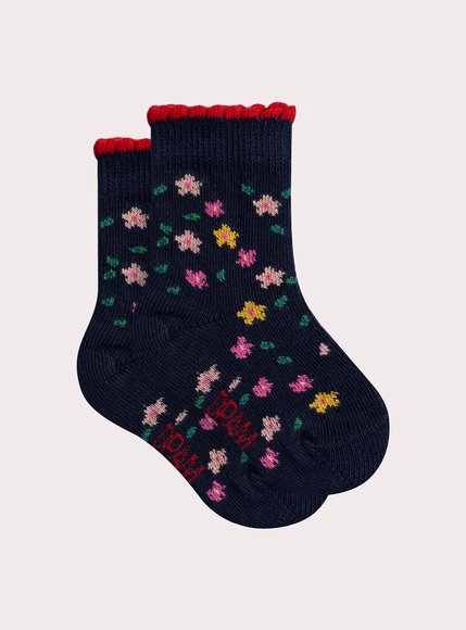 Βρεφικές Κάλτσες για Κορίτσια Navy Floral