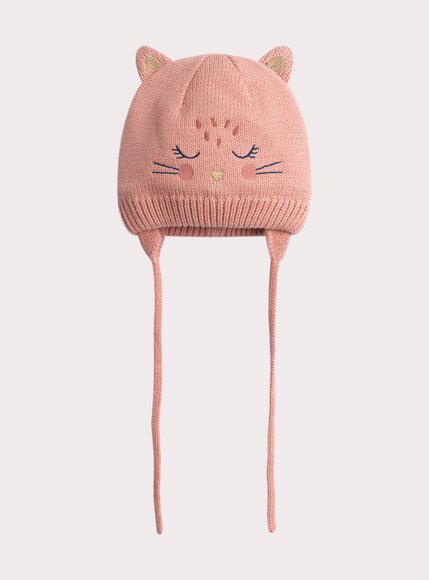 Βρεφικός Σκούφος για Κορίτσια Pink Cat
