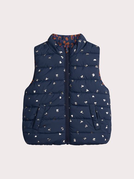 Παιδικό Αμάνικο Μπουφάν για Κορίτσια Navy Prints - 2 σε 1