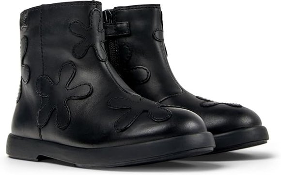 Παιδικά Μποτάκια Camper Twins για Κορίτσια Black Flowers (Μεγέθη 26-34)