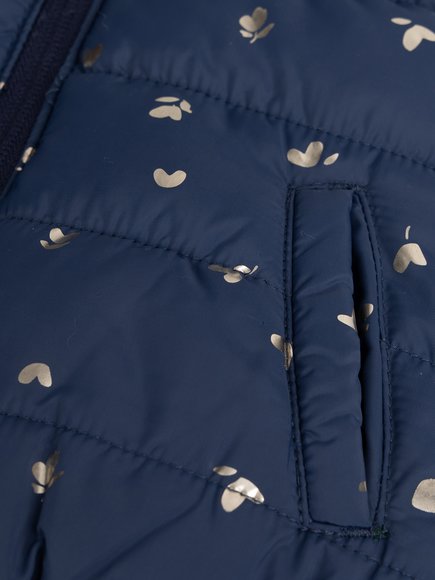Βρεφικό Αμάνικο Μπουφάν για Κορίτσια Navy Prints - 2 σε 1