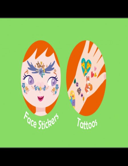 Avenir Face Stickers and Tattoos: Animal - ΠΟΛΥΧΡΩΜΟ φωτογραφία