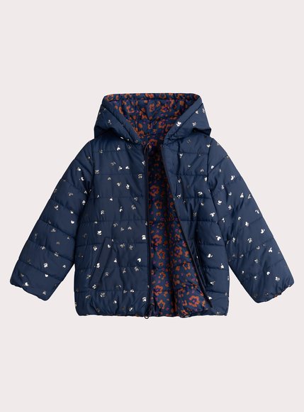 Παιδικό Μπουφάν για Κορίτσια Navy Print - 2 σε 1