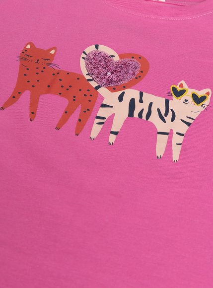 Παιδική Μπλούζα για Κορίτσια Pink Cats