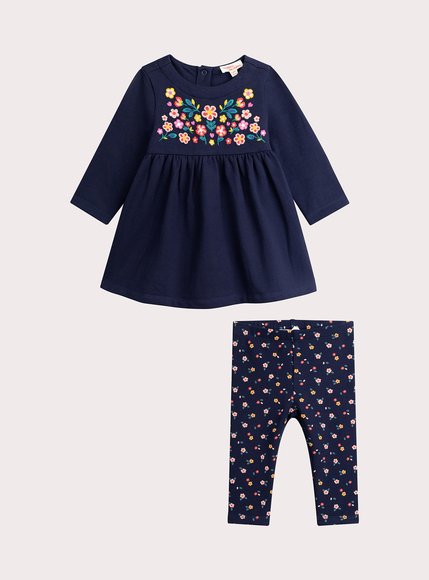 Βρεφικό Σετ για Κορίτσια Navy Flowers
