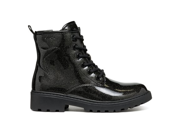 Παιδικά Παπούτσια Geox Casey για Κορίτσια Black Glitter (Μεγέθη 29-36)