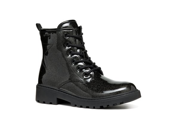 Παιδικά Παπούτσια Geox Casey για Κορίτσια Black Glitter (Μεγέθη 29-36)