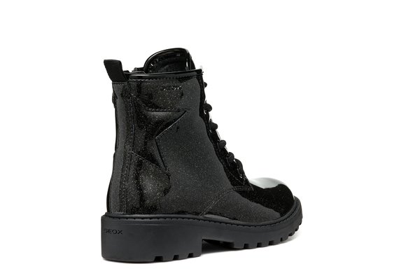 Παιδικά Παπούτσια Geox Casey για Κορίτσια Black Glitter (Μεγέθη 29-36)