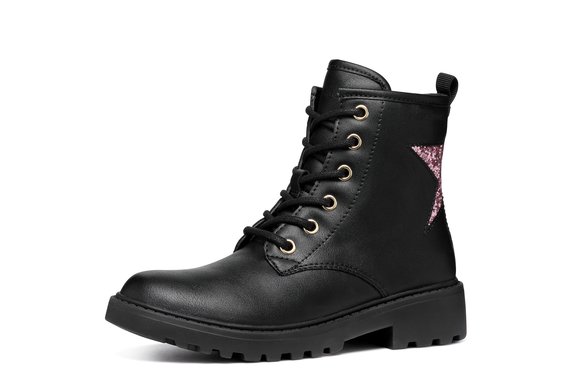 Παιδικά Παπούτσια Geox Casey για Κορίτσια Pink Star (Μεγέθη 29-36)