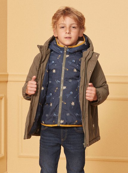 Παιδικό Μπουφάν για Αγόρια Khaki Parka - 3 σε 1