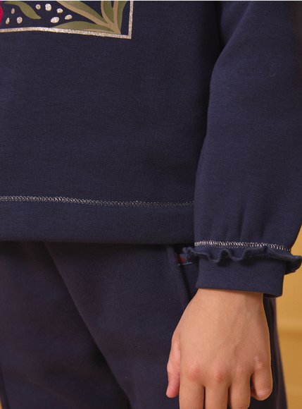 Παιδικό Φούτερ για Κορίτσια Navy Blossom