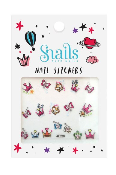 SNAILS Αυτοκόλλητα Νυχιών Snails για Κορίτσια Princess - ΠΟΛΥΧΡΩΜΟ