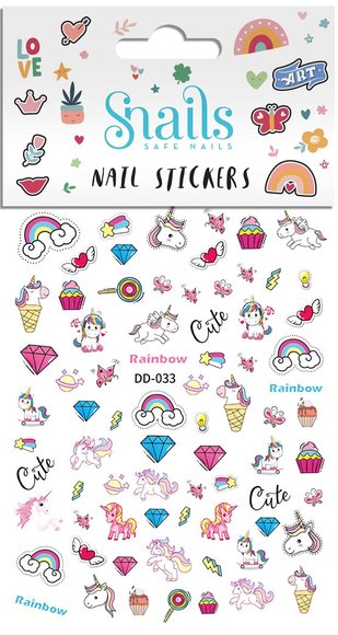 Αυτοκόλλητα Νυχιών Snails για Κορίτσια Rainbow